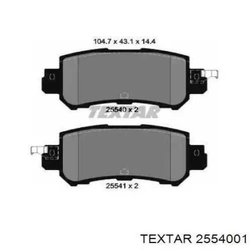 Колодки дисковые  Textar 2554001 цена, от 38.01 USD