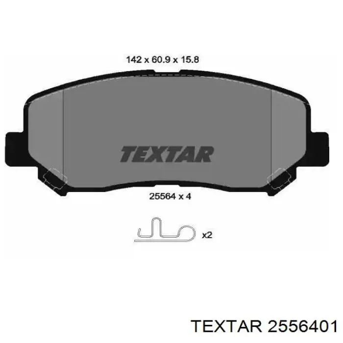 Передние тормозные колодки 2556401 Textar