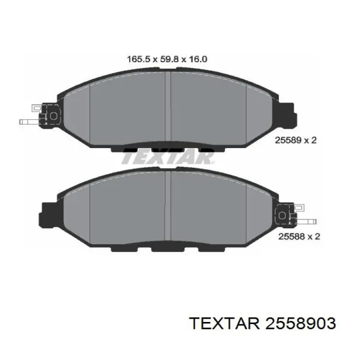 2558903 Textar sapatas do freio dianteiras de disco