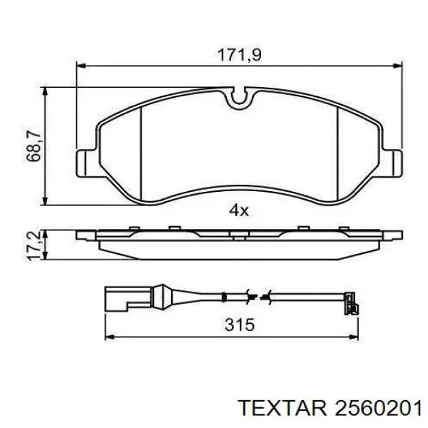 Тормозные колодки Textar 2560201