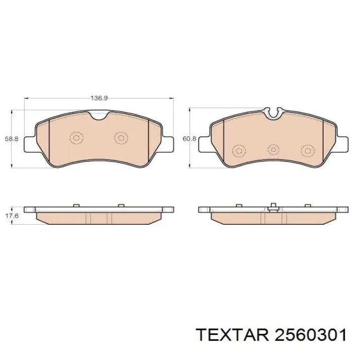 Купить 2560301 Textar Колодки тормозные задние, дисковые