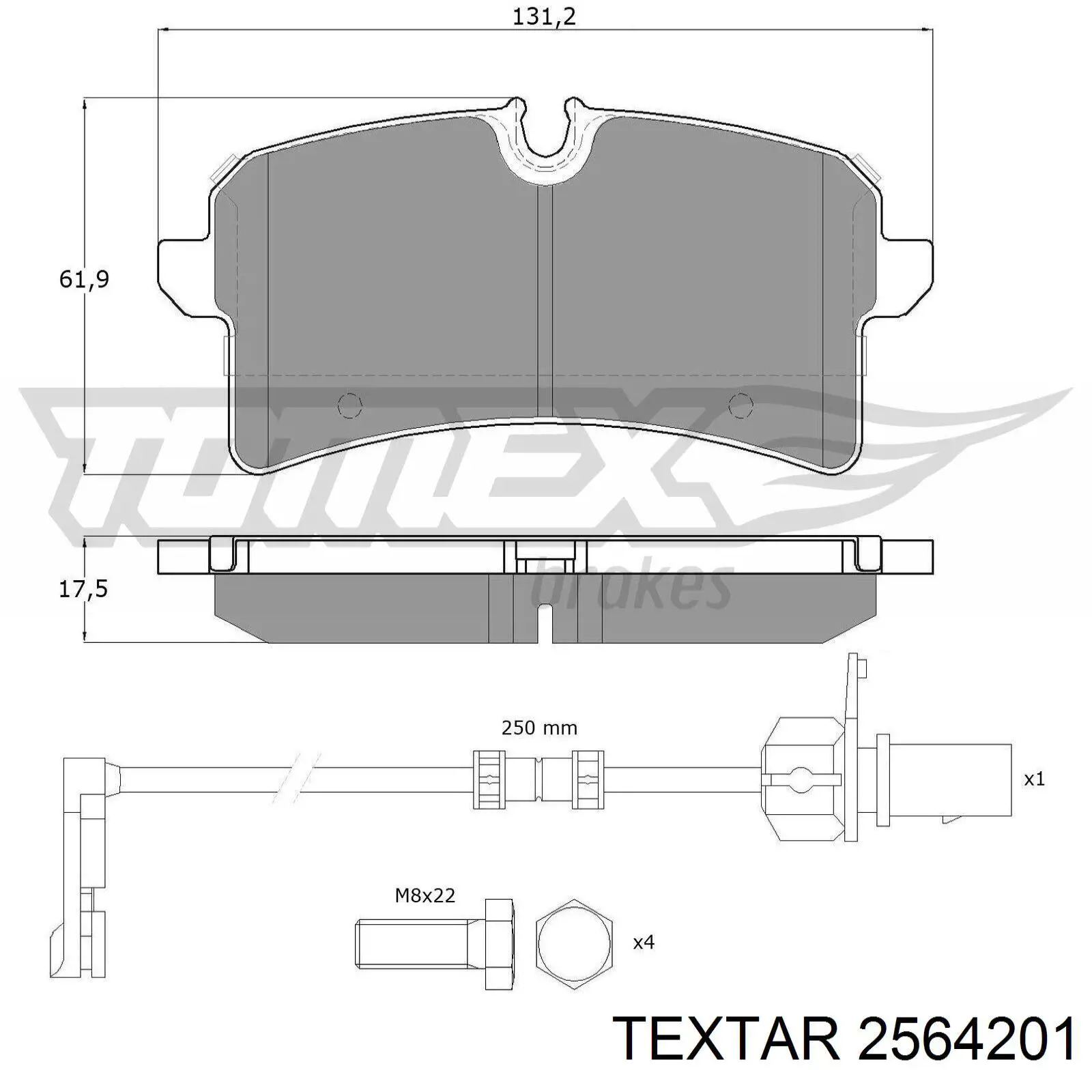 Колодки дисковые  Textar 2564201 цена, от 71.11 USD