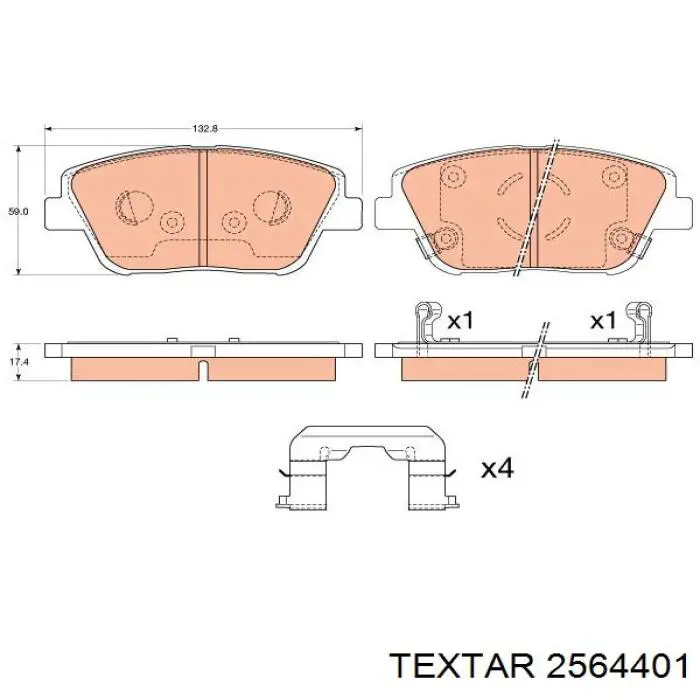 Колодки Textar 2564401 цена, от 23.95 USD
