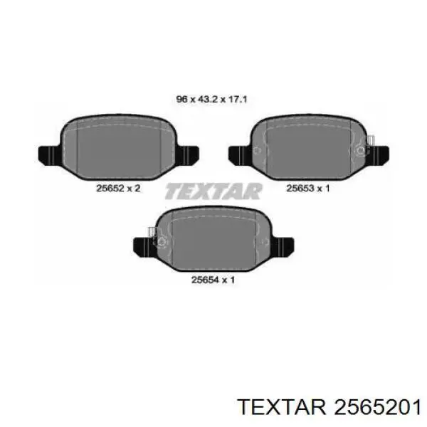 2565201 Textar sapatas do freio traseiras de disco