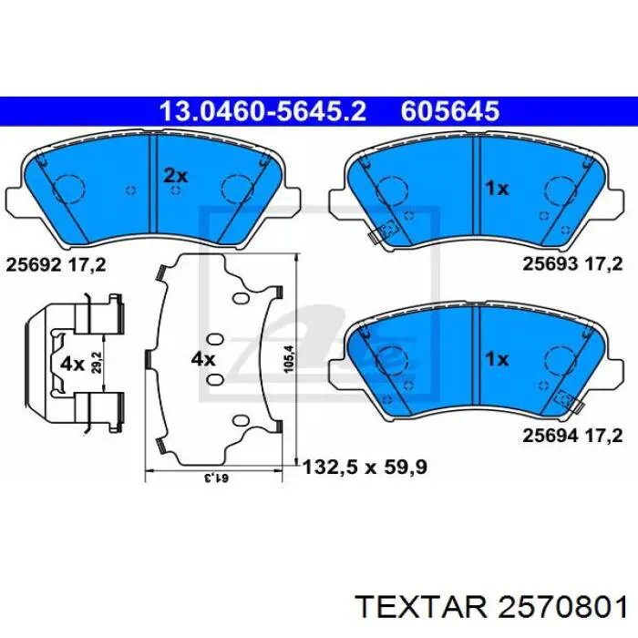 Колодки Textar 2570801 цена, от 46.77 USD