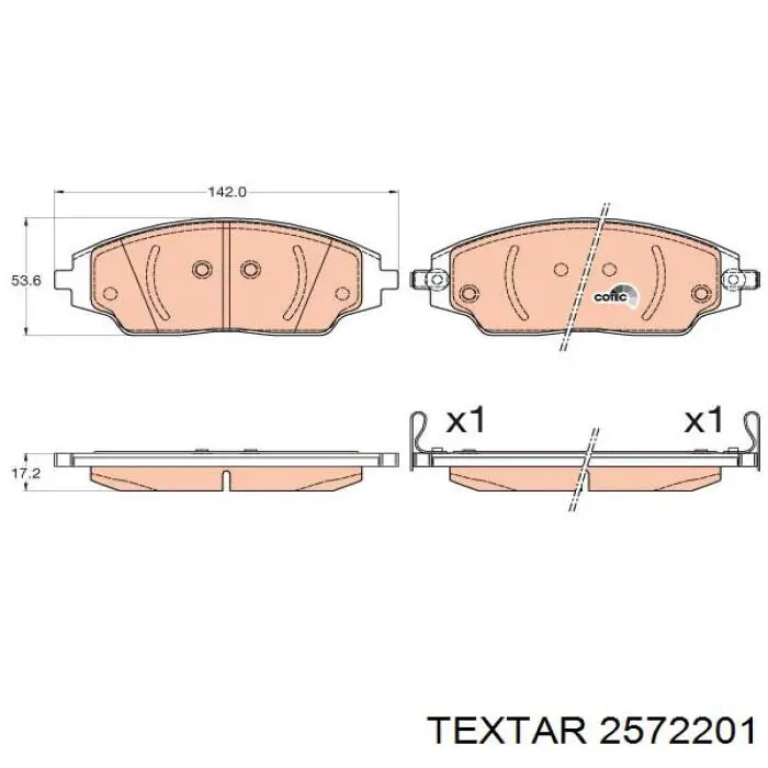 Колодки Textar 2572201 цена, от 26.01 USD