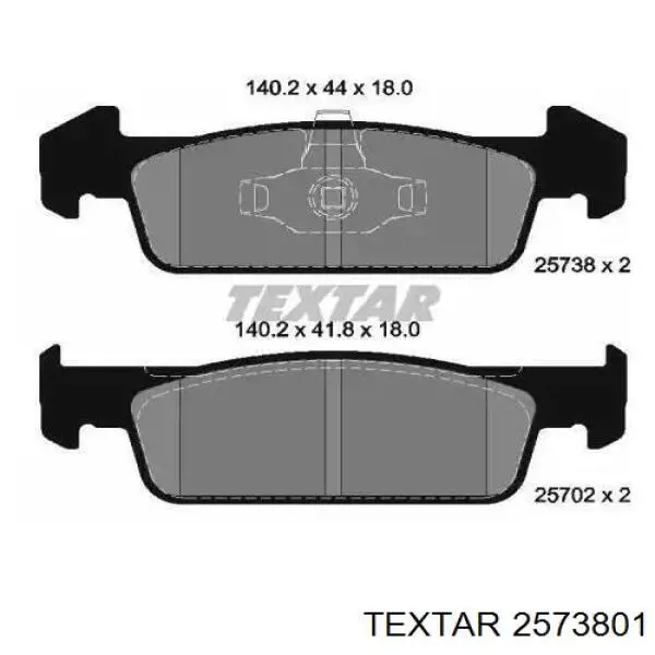 Передние тормозные колодки 2573801 Textar