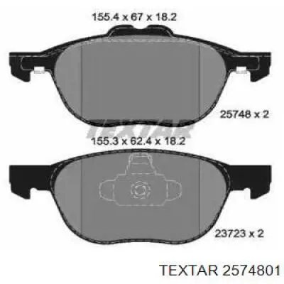 2574801 Textar Колодки передние