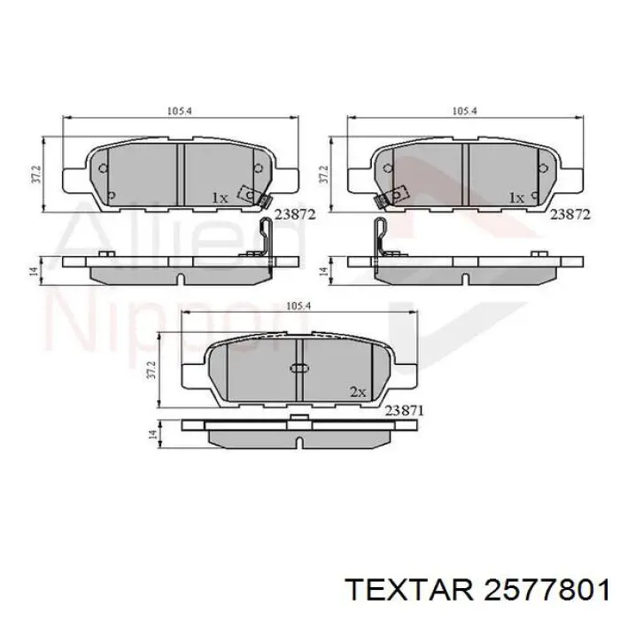 Купить 2577801 Textar Колодки тормозные задние, дисковые