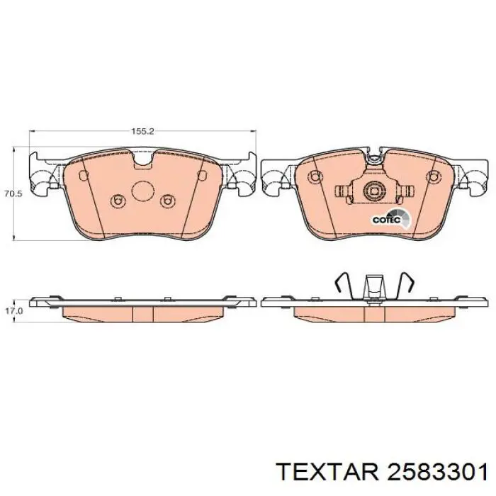 Тормозные колодки Textar 2583301