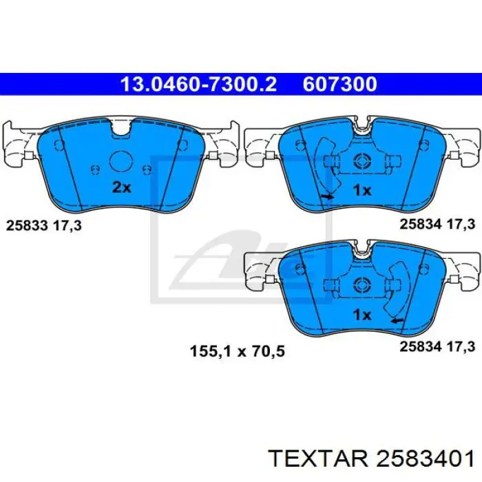 Колодки Textar 2583401 цена, от 61.31 USD