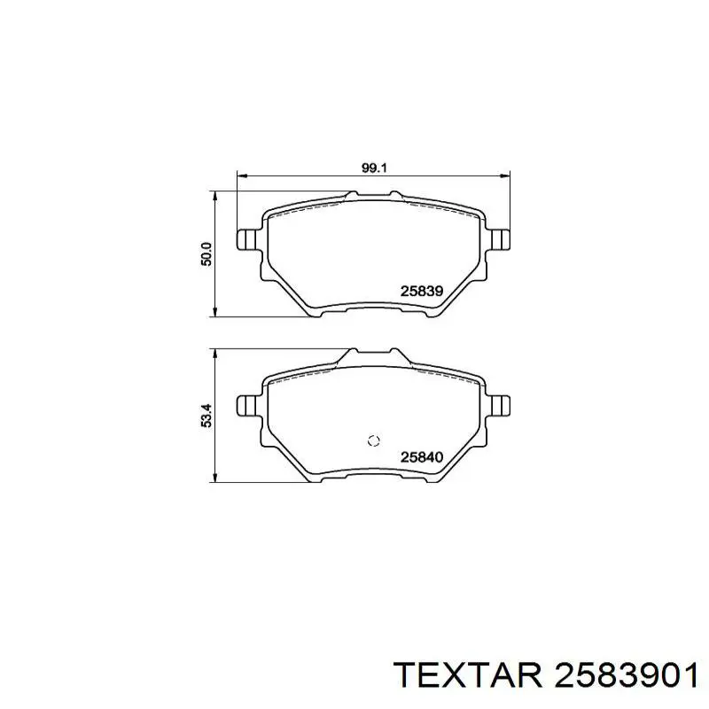 Задние тормозные колодки 2583901 Textar