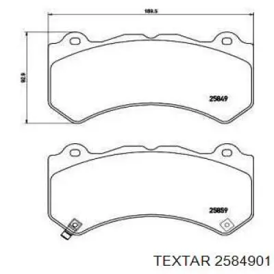 Передние тормозные колодки 2584901 Textar