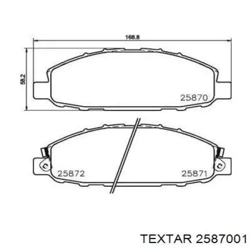 2587001 Textar sapatas do freio dianteiras de disco