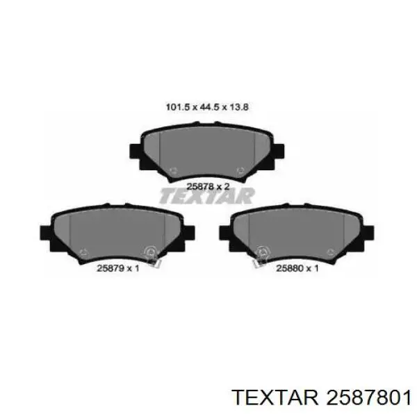 Задние дисковые колодки Textar 2587801