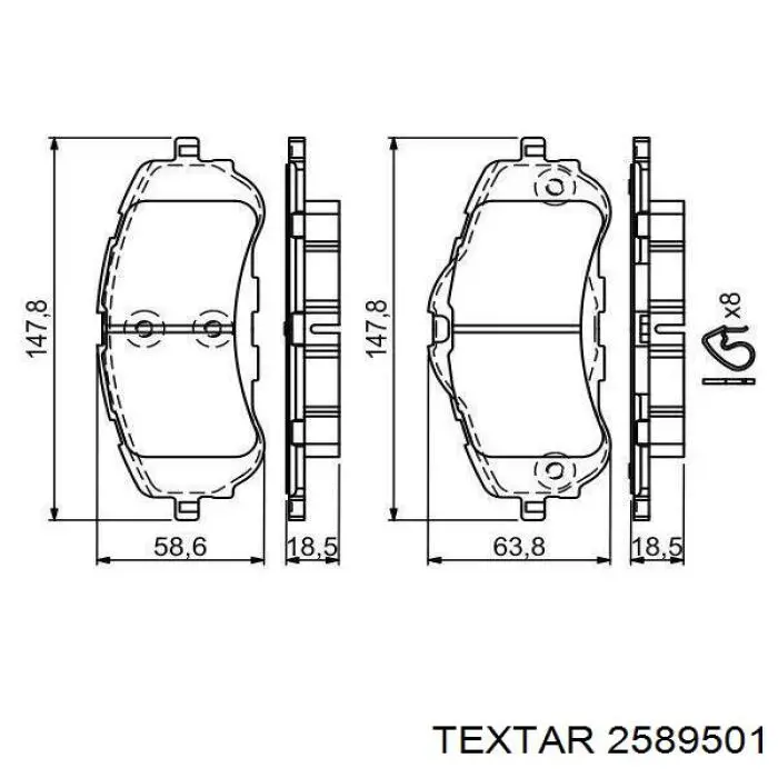 Колодки Textar 2589501 цена, от 52.75 USD