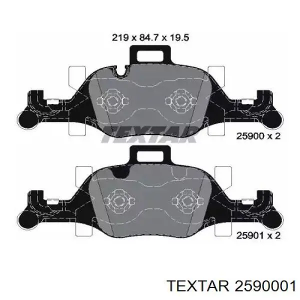 Pastillas de freno delanteras 2590001 Textar