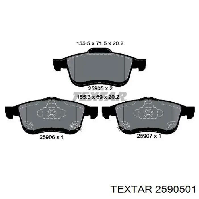 Купить 2590501 Textar Колодки тормозные