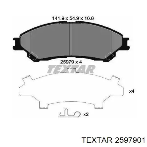 2597901 Textar sapatas do freio dianteiras de disco