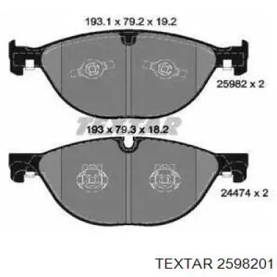Передние тормозные колодки 2598201 Textar