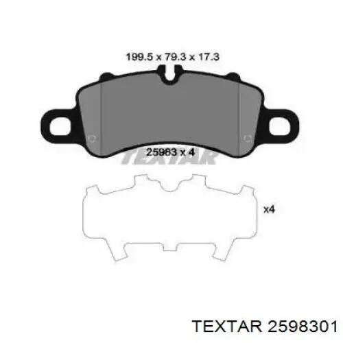 2598301 Textar sapatas do freio dianteiras de disco