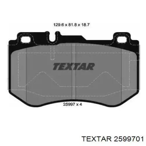 2599701 Textar sapatas do freio dianteiras de disco