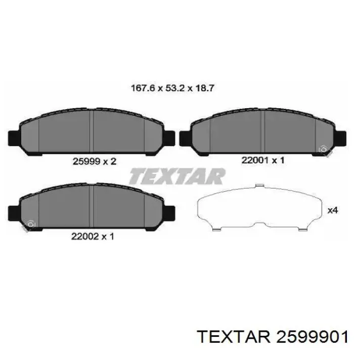 Передние тормозные колодки 2599901 Textar