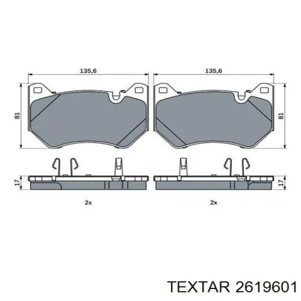 Передние тормозные колодки 2619601 Textar