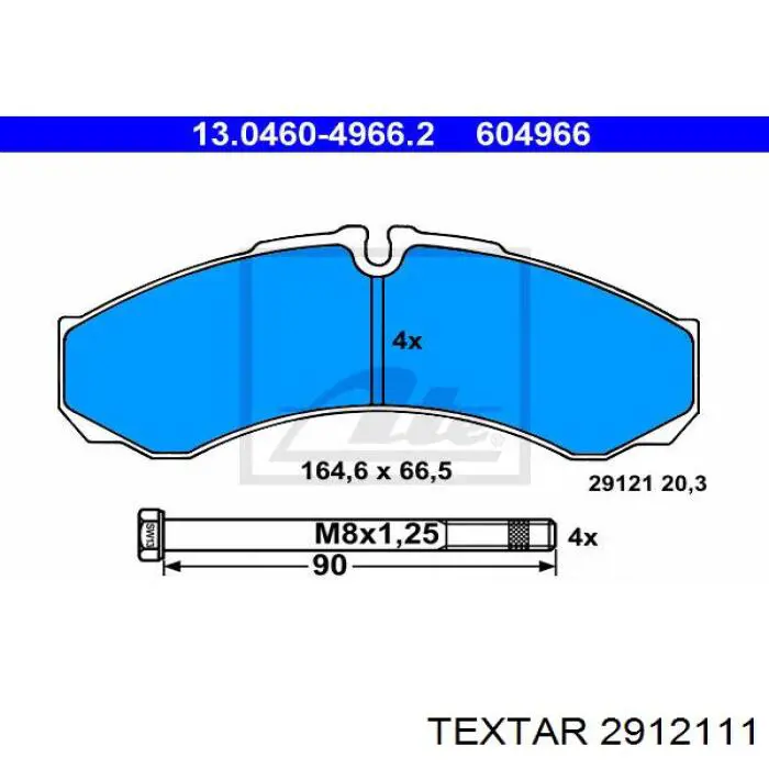 Купить 2912111 Textar Колодки тормозные