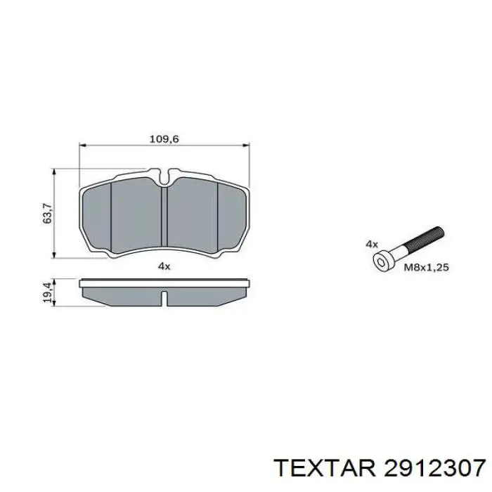 2912307 Textar Колодки тормозные дисковые комплект