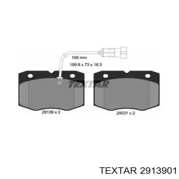 Передние тормозные колодки 2913901 Textar