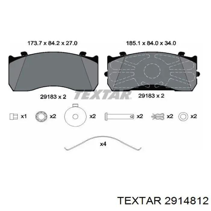 Купить 2914812 Textar Колодки тормозные