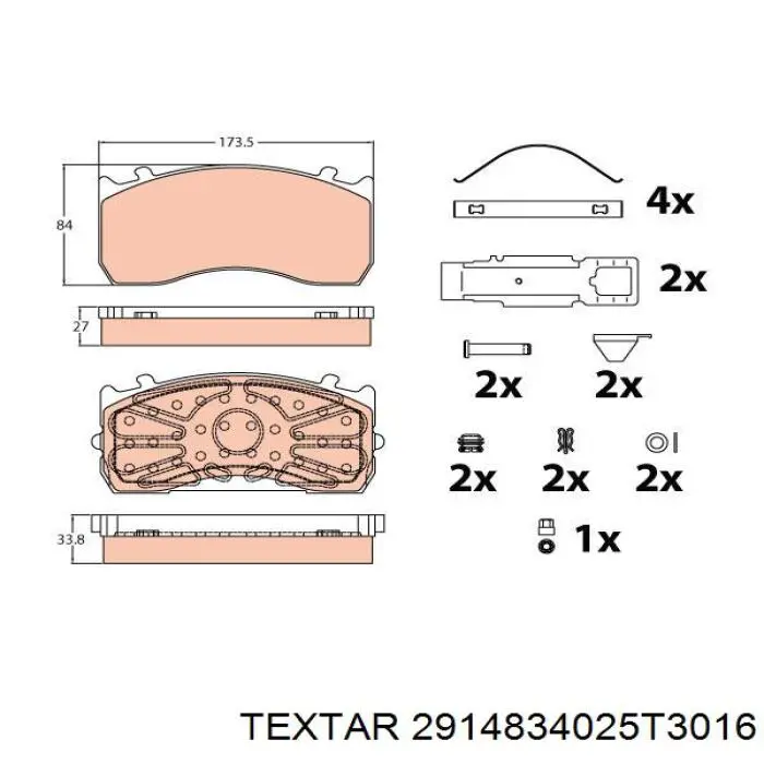 2914834025T3016 Textar колодки тормозные передние дисковые