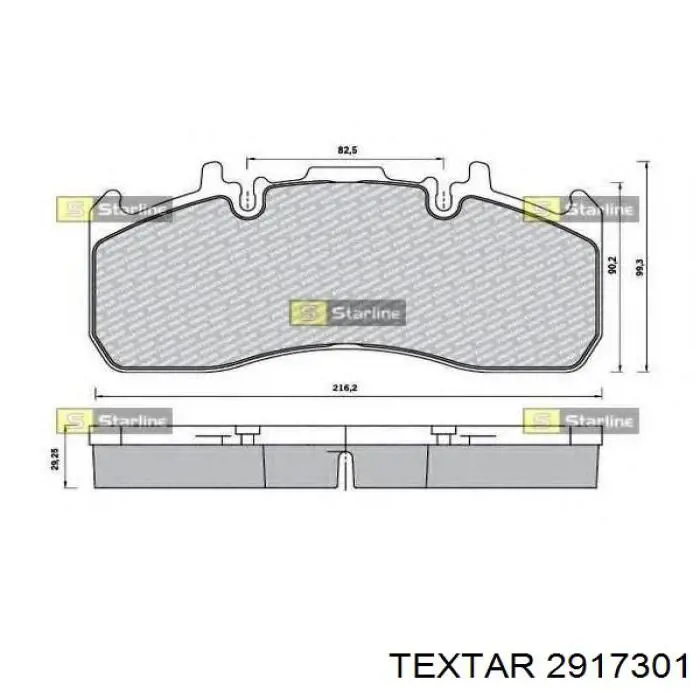 Передние тормозные колодки 2917301 Textar