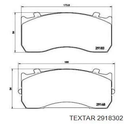 2918302 Textar Колодки передние