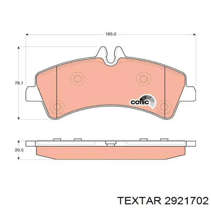 Купить 2921702 Textar Колодки тормозные задние, дисковые