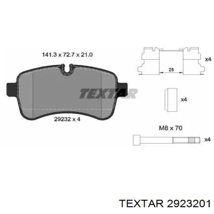 Колодки дисковые  Textar 2923201 цена, от 45.11 USD
