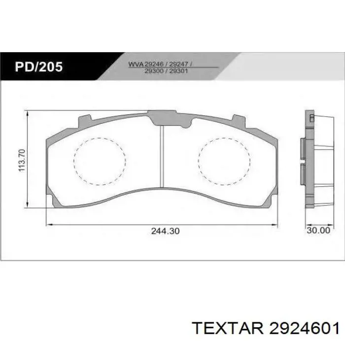 Тормозные колодки Textar 2924601