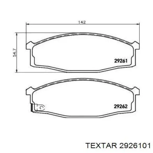 Передние тормозные колодки 2926101 Textar