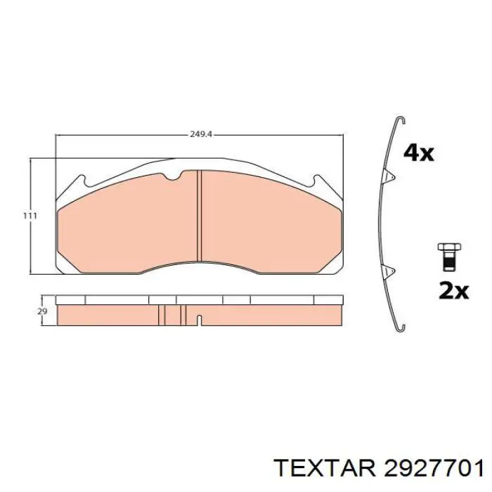 Купить 2927701 Textar Колодки тормозные