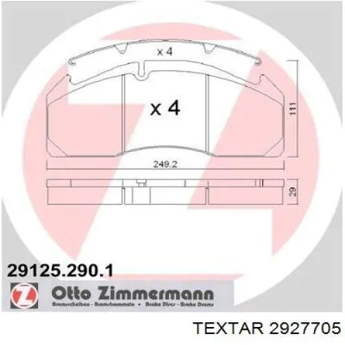 Купить 2927705 Textar Колодки тормозные
