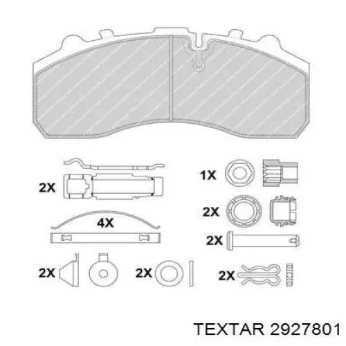 Тормозные колодки Textar 2927801