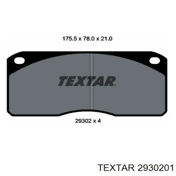 Передние тормозные колодки 2930201 Textar