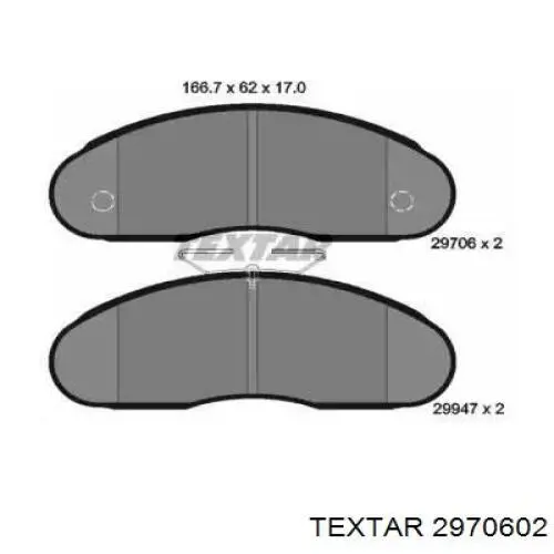 Передние тормозные колодки 2970602 Textar