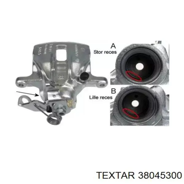 38045300 Textar суппорт тормозной задний левый