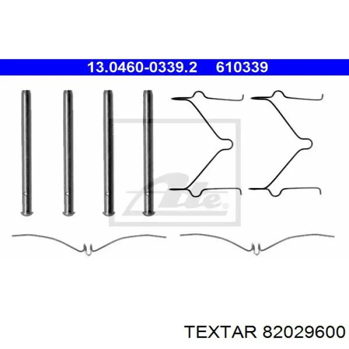 82029600 Textar комплект пружинок крепления дисковых колодок передних
