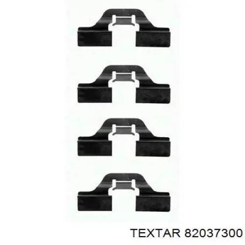 82037300 Textar комплект пружинок крепления дисковых колодок задних