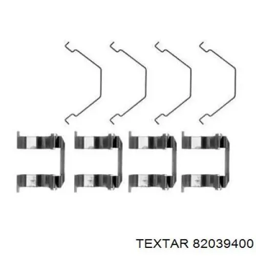 Комплект пружинок крепления дисковых колодок передних TEXTAR 82039400