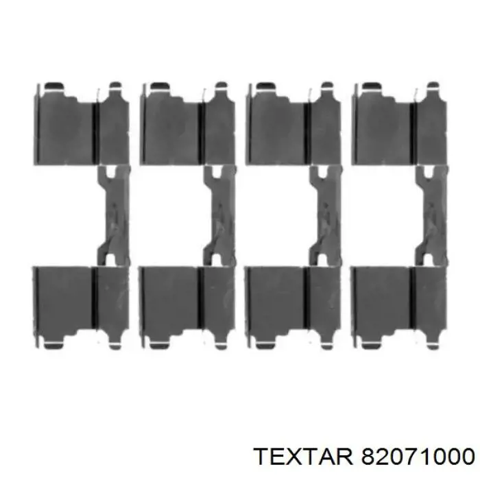 82071000 Textar комплект пружинок крепления дисковых колодок передних