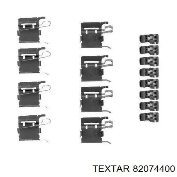 82074400 Textar комплект пружинок крепления дисковых колодок передних